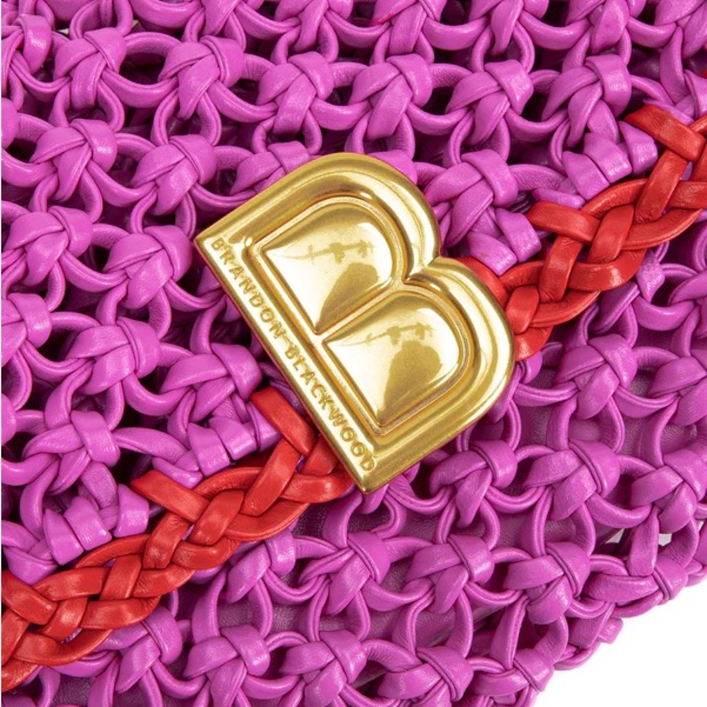 Brandon Blackwood Pink and Red Leather Nia Bag - Picture 4 of 8